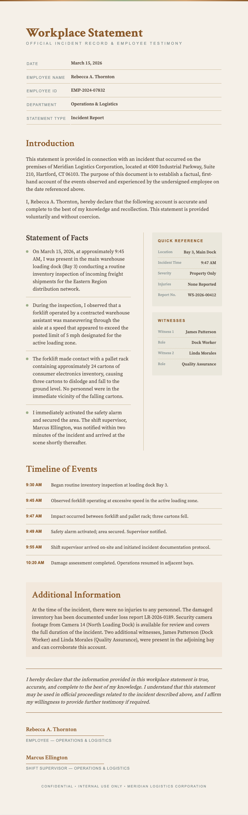 Earth tone natural workplace statement